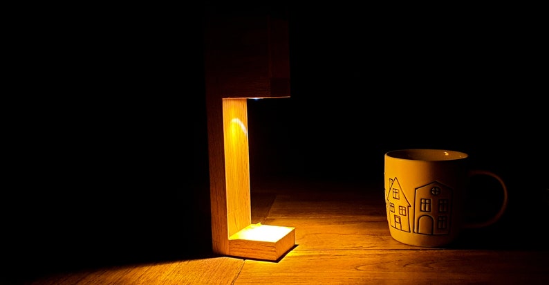 Lampe de table / Lampe de chevet / Chêne décolame avec batterie LED sans fil image 4