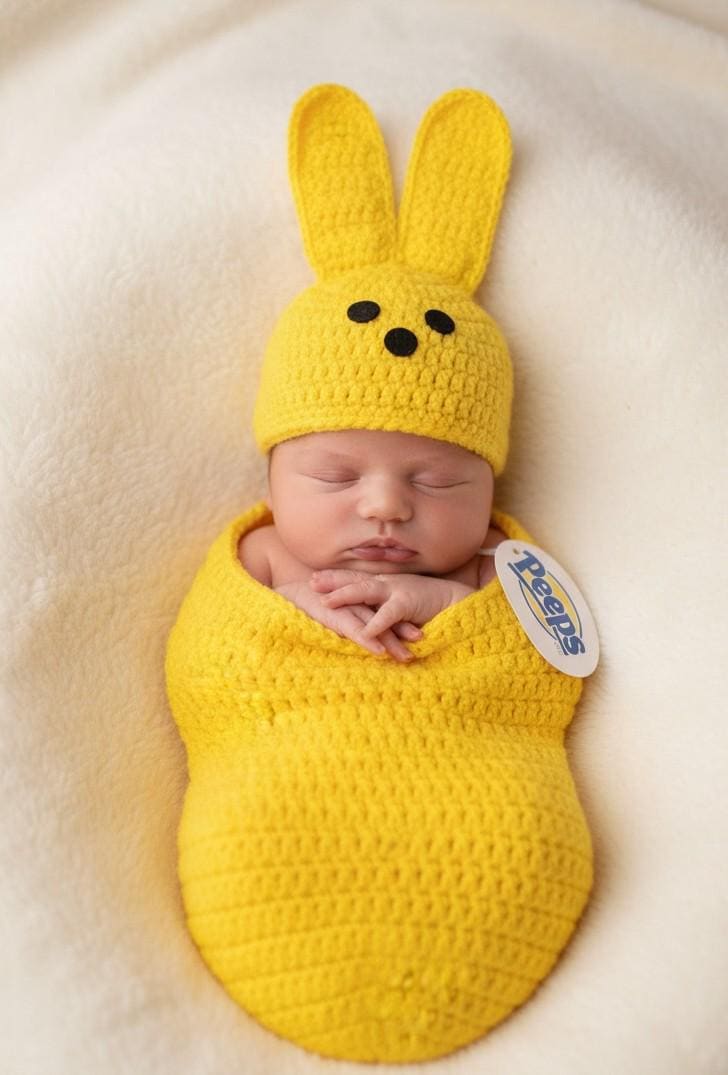 Robe Bébé Lapin Jaune - Manches Longues Oreilles Design - Taille 0-4 Mois - Fille