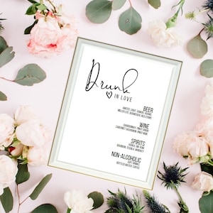Szablon menu baru weselnego „Pijmy na umór”, edytowalny, wesele i specjalne wydarzenie „Pijmy na umór” 8 x 10 cali