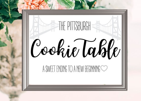 Pittsburgh Cookie Table Sign Wedding Sign Wedding Cookie - Etsy