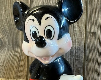 Vintage Walt Disney Mickey Mouse schattig 6" hoog porseleinen beeldje in uitstekende staat