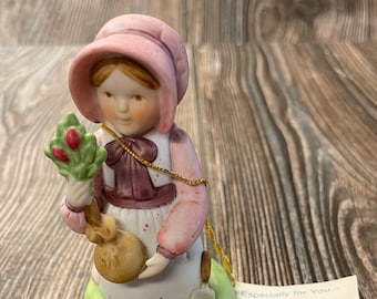 Holly Hobbie Planted with Love Vintage 1980's Collectible Porcelain Figurine