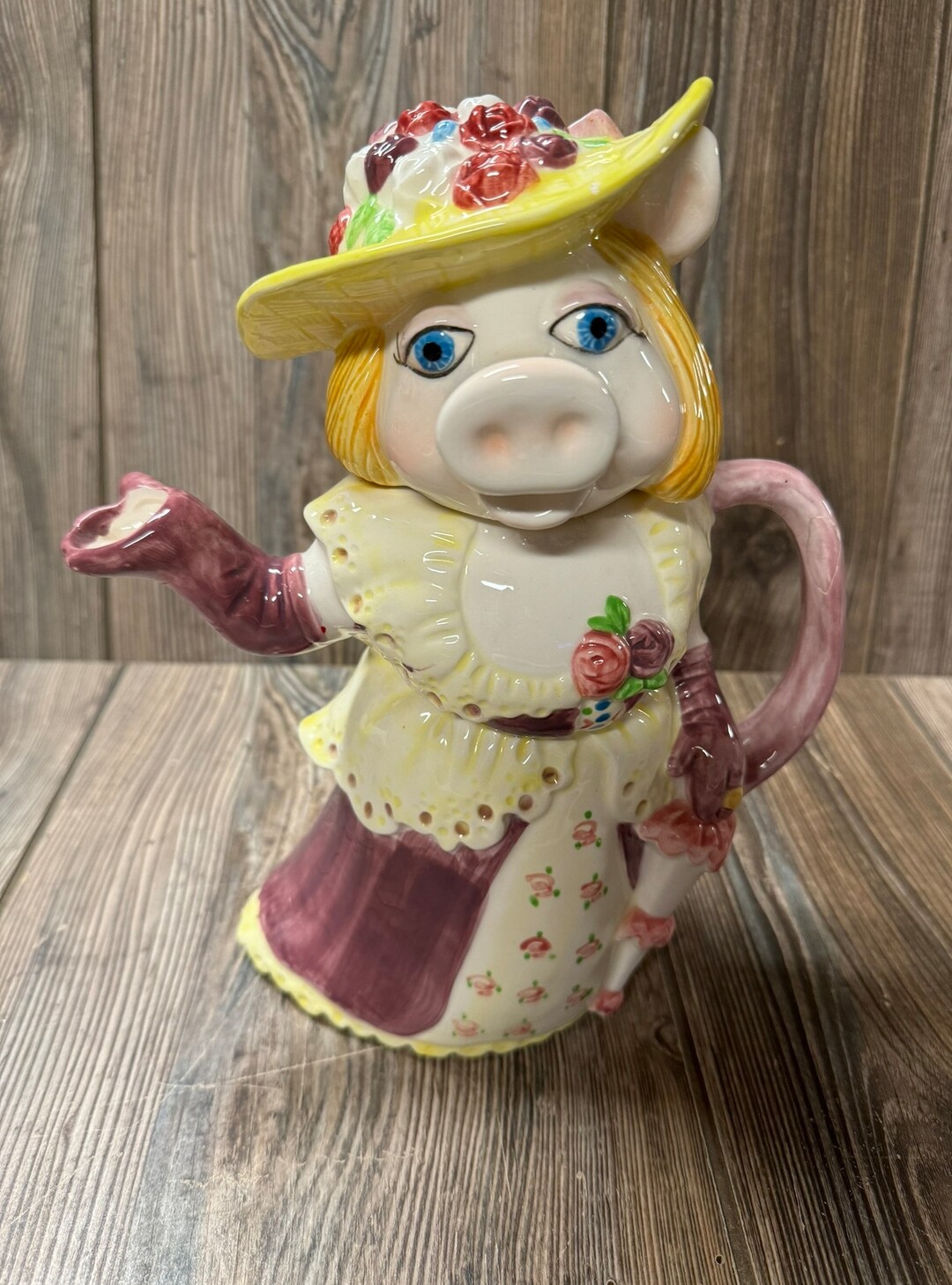 Muppets Miss Piggy Cute Vintage Two Piece Collectible Drink Pitcher ...