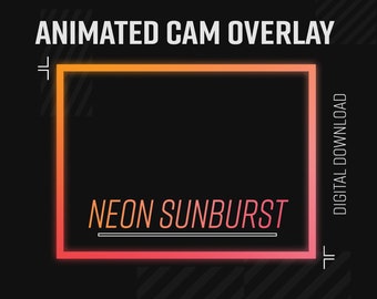 Neon Sunburst | Animated Twitch Webcam Frame