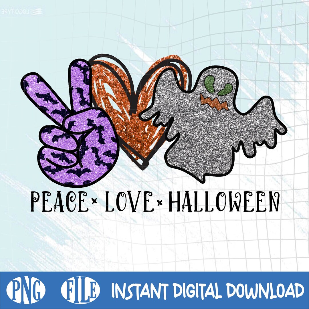 Peace Love Halloween Png Sublimation Design Download - Etsy