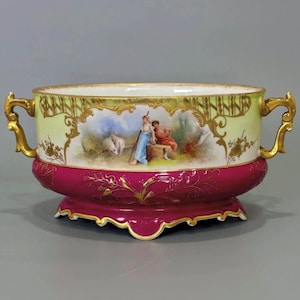 19e-eeuwse handgeschilderde Franse jardinière/cachepot, middelpunt