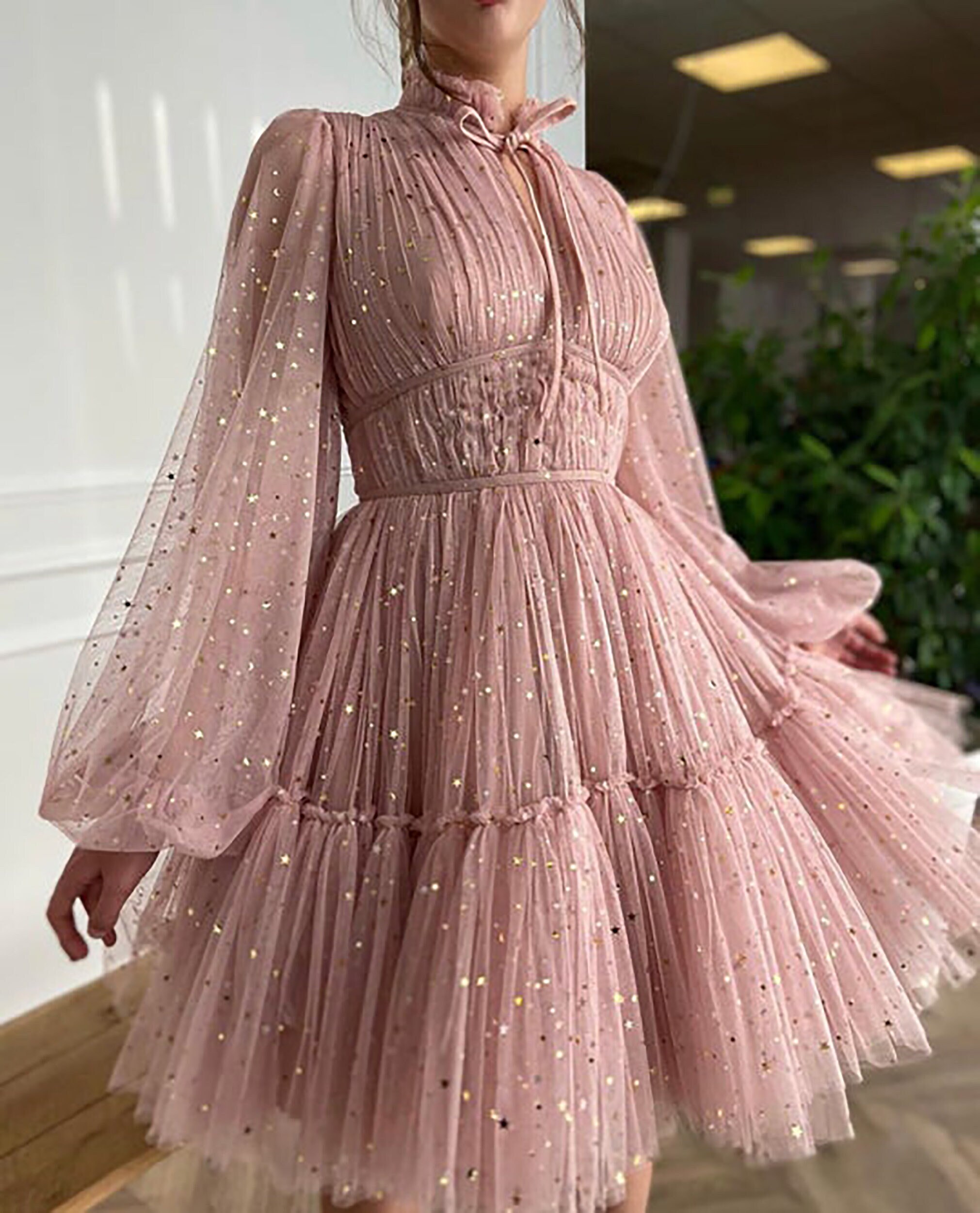 Blush Gentle Tea-length Prom Dress Long 