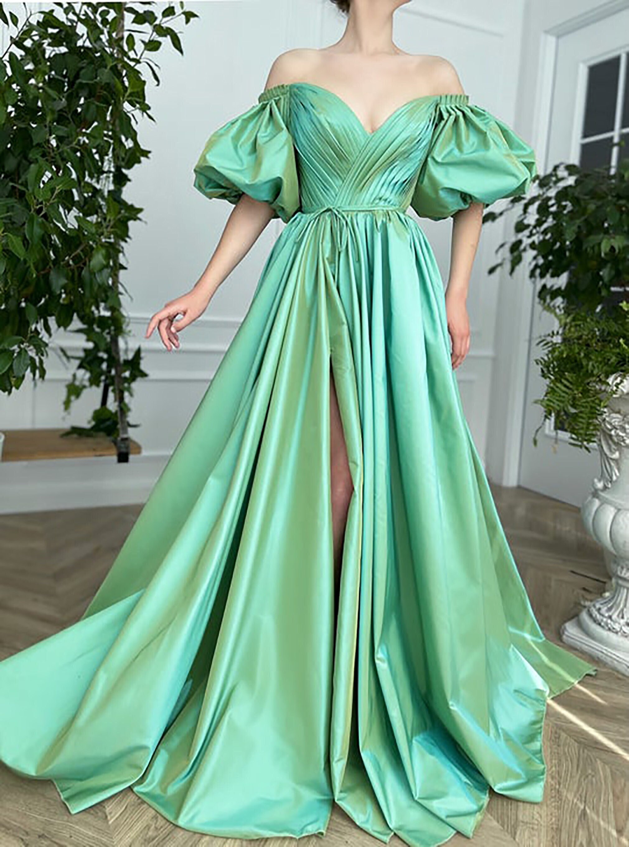 elegant green gown