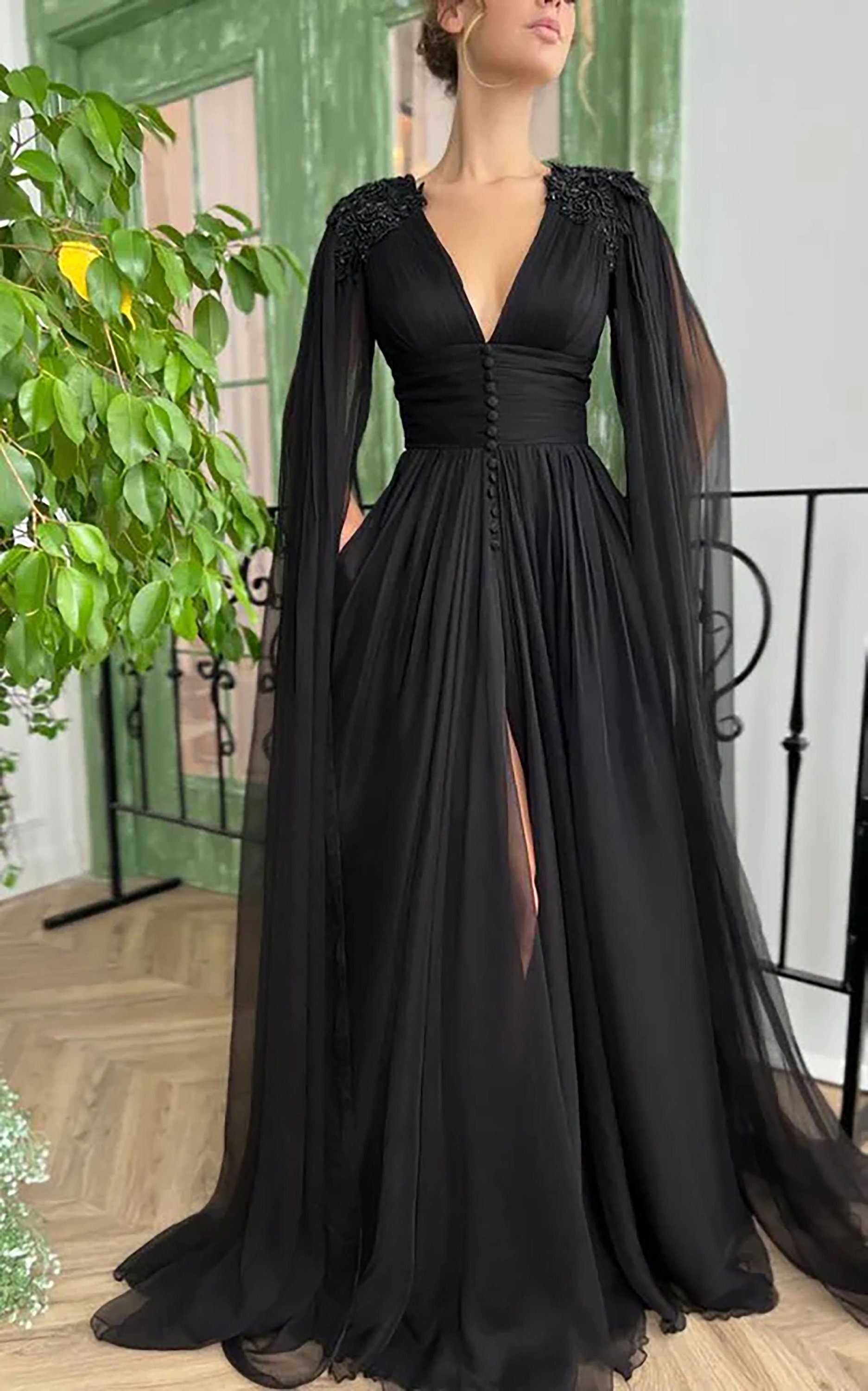 Black Evening Gown - Etsy