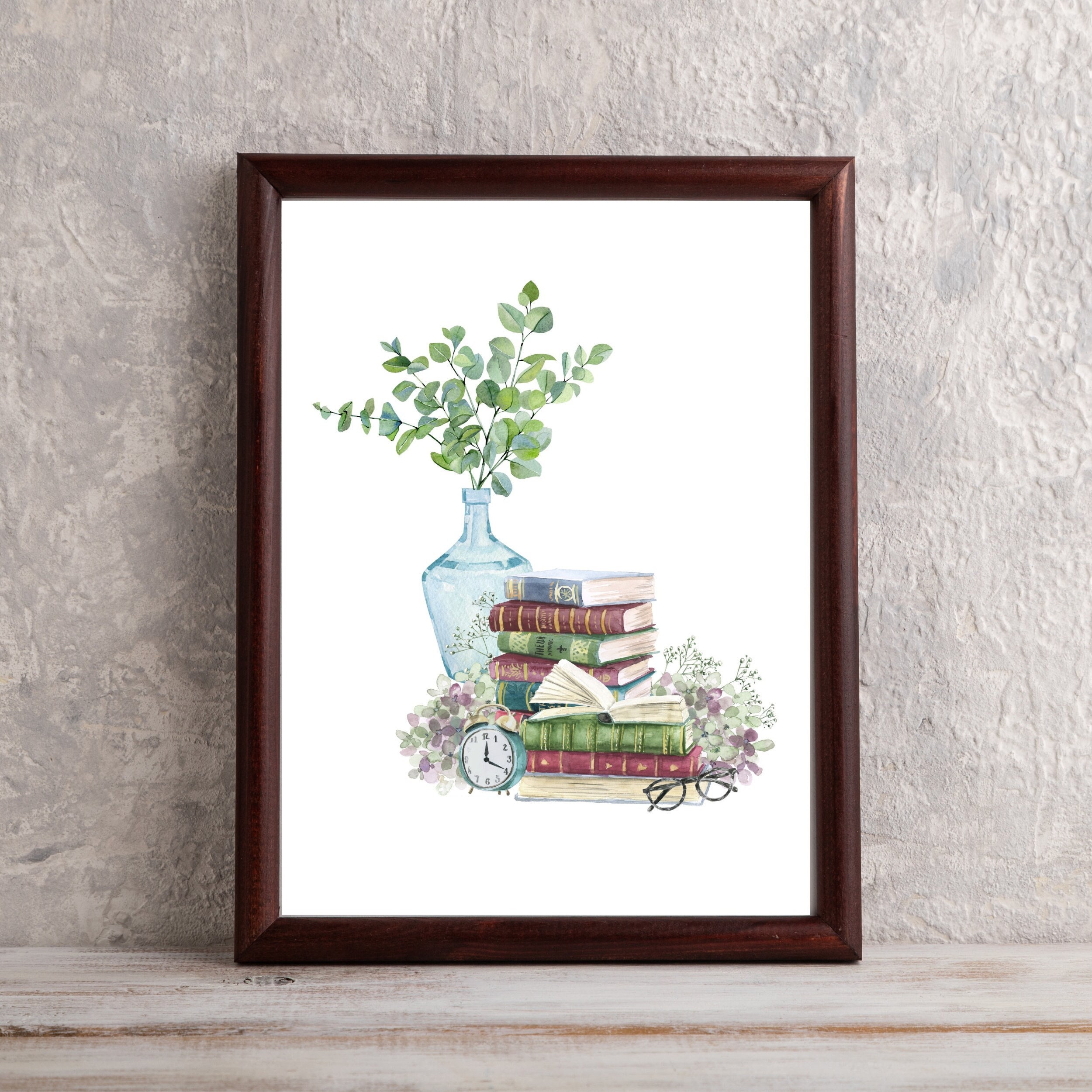 Book Wall Art Printable Book Art Print Gift for Book Lovers Bookshelf ...