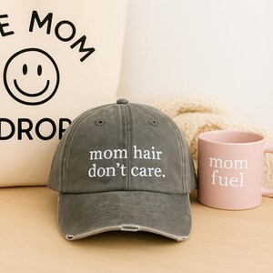 Distressed Mom Life Hat: Funny Baseball Cap - 100% Cotton