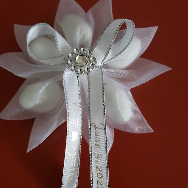 Jordan Almond Flowers Ribbon Etsy