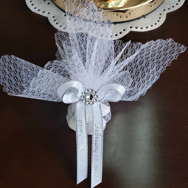 Italian Communion Favors , Wedding Favors, Bomboniere, Baptism Favors, Almond Favors, Five Sugared Almonds , Italian Favors , Greek Koufeta