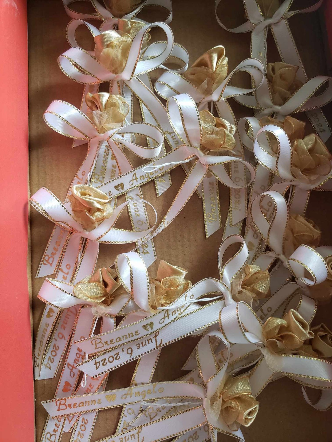 Personalized Ribbons With Flowers for Party Favors Baptism , Communion ...