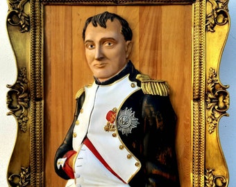 Napoleon Bonaparte painting, carved in Kambala wood.