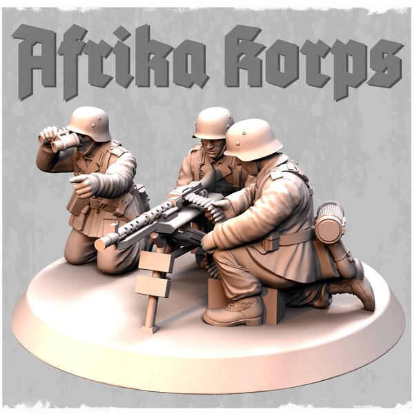 Afrika Korps DAK German MG34 Team