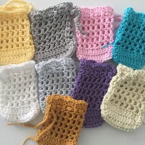 Crochet cotton soap saver bag, soap sock, eco friendly, 100% cotton, handmade item