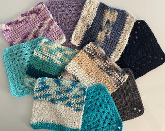 Set of 2, Crochet Cotton Scrub Dishcloths: Eco-Friendly Cleaning Cloths