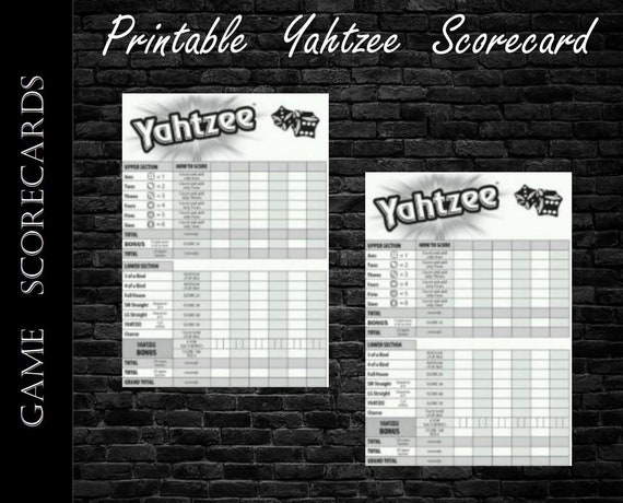 Printable A4 Yahtzee Scorecards / Scoresheets X 4 per A4 Sheet | Etsy