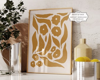 Neutral Botanical Beige Wall Art, Moody Botanical Art, Organic Shapes, Abstract Print, Digital Download Abstract Botanical