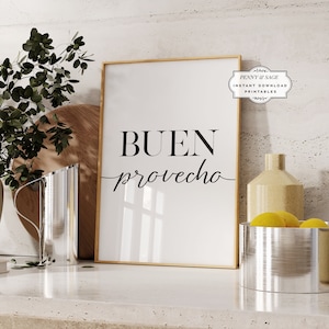 Buen Provecho Printable Kitchen Decor, Dining Room Prints, Kitchen PRINTABLE Wall Art, Housewarming Gift