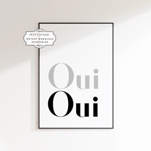 Oui Oui French Quote Bathroom Wall Art, Funny Bathroom Art, Bathroom Sign, New Home Decor, Above Toilet Print, Toilet Typography Art