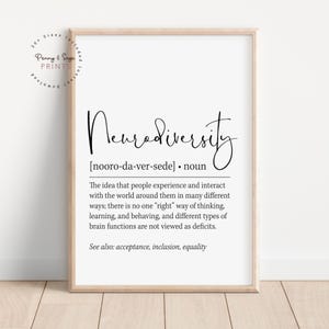 Neurodiversity Definition Printable Wall Art, Neurodiversity Quote Print, Counselor Print, Autism Poster, Neurodivergent Quote