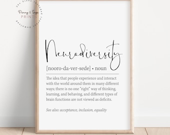 Neurovielfalt Definition druckbare Wandkunst, Neurovielfalt Zitat Druck, Ratgeber Druck, Autismus Poster, Neurovielfalt Zitat