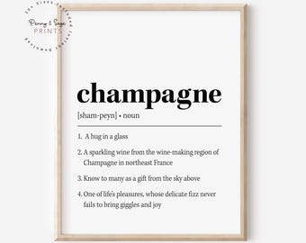Champagner Definition zum ausdrucken, trendiger Bar Print, Cocktailküche Kunst, lustiger Barwagen, Freund Trinkgeschenk, lustige Küche DIGITAL PRINT