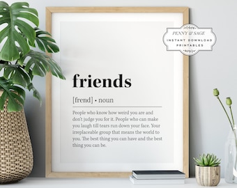 Friends Quotes Tv Series Poster Print Wall Decor Fan Art Love Anniversary Gift 