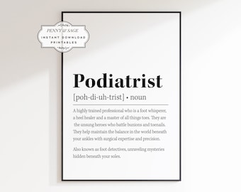 Podiatrist Definition Gift, Podiatry Art, Chiropractor Gift Orthopedic Surgeon Orthopedist Gift Orthopedic Doctor Gift for Podiatrist