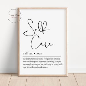 Self Care Definition Wall Art, Mindset Quote Decor, Positive Quotes, Motivational Wall Art, Gift For Friend, DIGITAL DOWNLOAD
