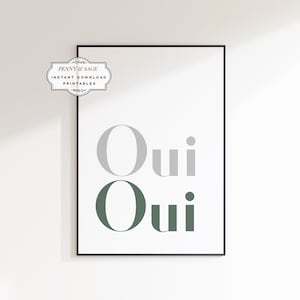 Oui Oui French Quote Bathroom Wall Art, Funny Bathroom Art, Bathroom Sign, New Home Decor, Above Toilet Print, Toilet Typography Art