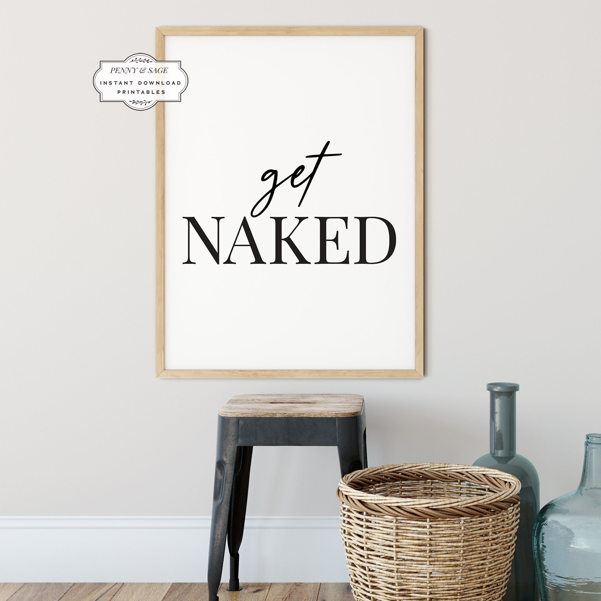 Get Naked Printable Bathroom Sign Funny Bathroom Art Bathroom Quotes New Home Decor Toilet 1732