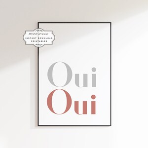 Oui Oui French Quote Bathroom Wall Art, Funny Bathroom Art, Bathroom Sign, New Home Decor, Above Toilet Print, Toilet Typography Art