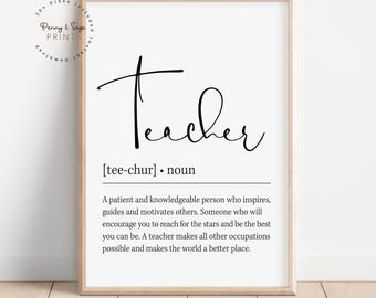 Lehrer Definition Druck, Lehrer Abschlussgeschenk, Lehrer Definition Wandkunst, Geschenk für Lehrer, Lehrer Wertschätzung Geschenk