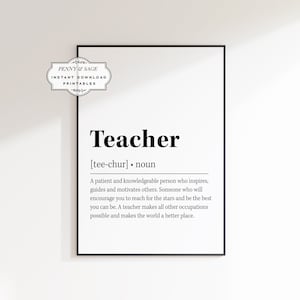 Teacher Definition Print, Teacher Graduation Gift, Teacher Definition Wall Art, Gift for Teacher, Teacher Appreciation Gift