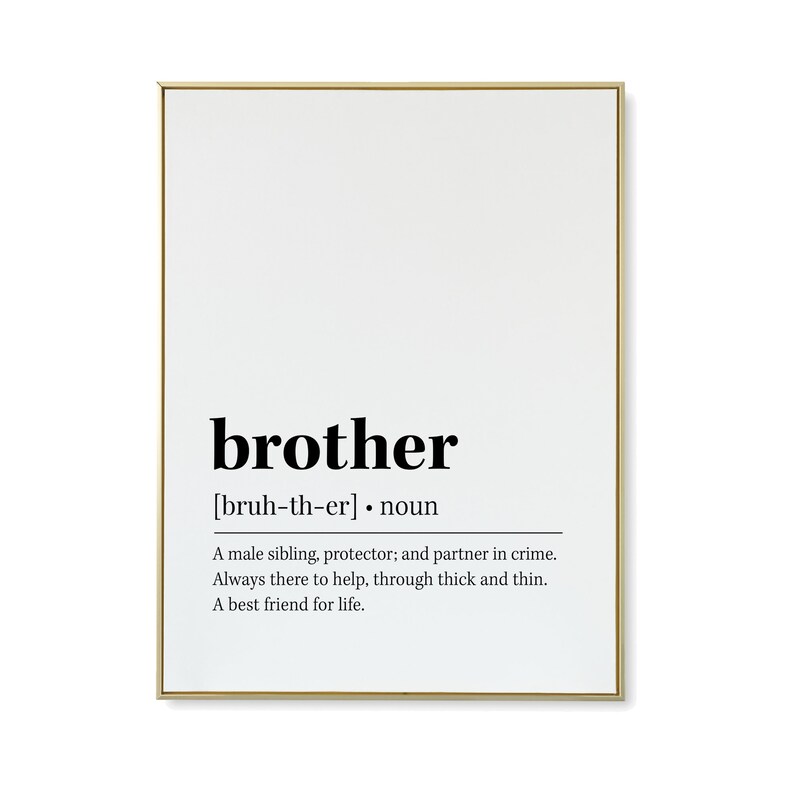 Brother and Sister Definition Wall Art, Brother Sister Quote Decor