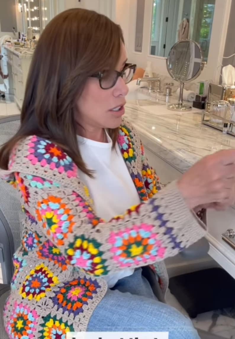 I knitted this cardigan for Melissa Rivers and she loves it.