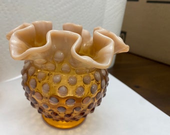 Vitage Fento. Glass|| Hobnail Vase