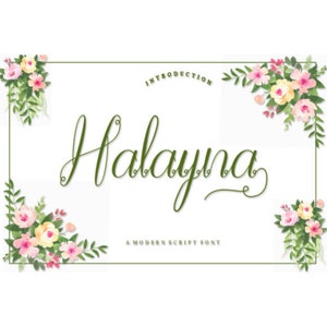Halayna Font Long Tail Font, ont with Tails, Cursive Font, Font with Cricut, Handwritten Font