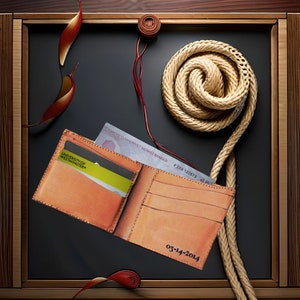 Cartera de cuero hecha a mano, de dos pliegues, de cuero genuino, fina y elegante, con bloqueo RFID, tarjetero, billetera para hombre o mujer, opción personalizada
