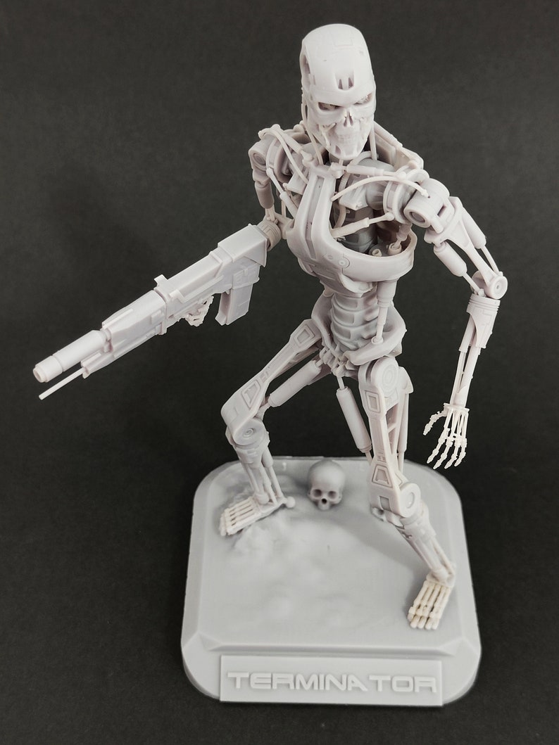 Terminator T800 Figure 3D Printed in Resin Base With Inscription and ...