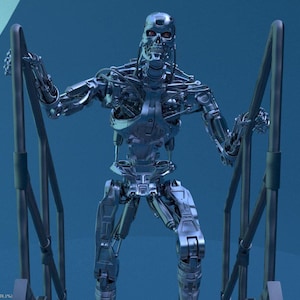 Terminator T800 figure 1:6 scale (35cm/ 14 inch) printed in 3d resin and some accessories in filament. Painted or unpainted