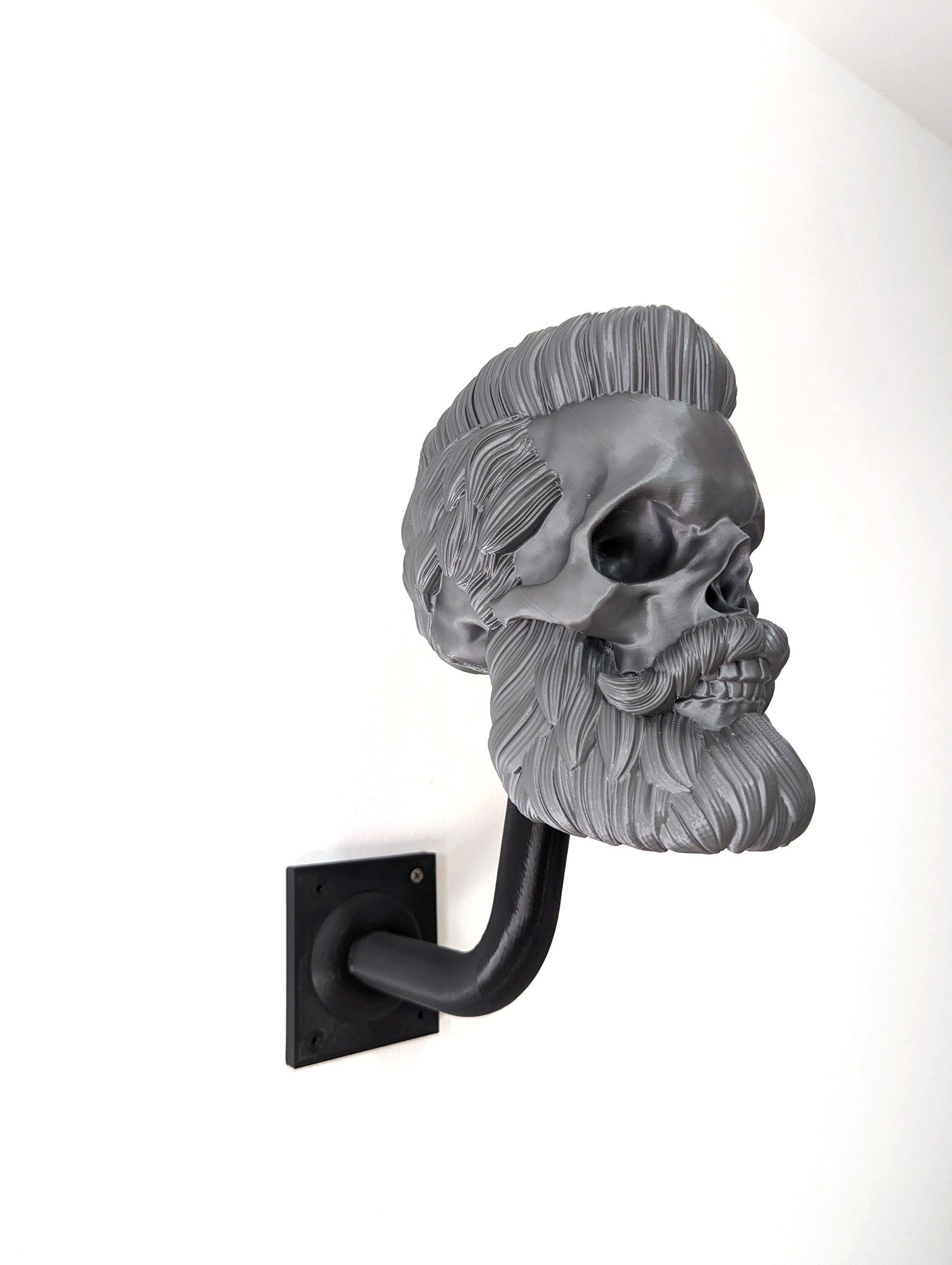 Skull Helmet Holder Elegant Beard Hair Tupe 3D Printed Supports