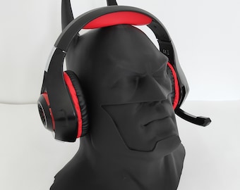 Bat Super Hero Bust Headphone Stand Matte Smooth Finish 3D Printed Headset Console Statue Dark Knight Bat Gotham