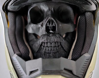 Skull helmet stand with beard and Kratos from God of War supports 6kg of weight / beard skull motorbike helmet wall hanger 3D printed