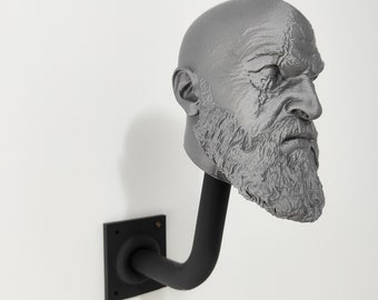 Kratos God of War Motorcycle Helmet Mount, Adult Version, Exclusive 3D Printed Design, Helmet, Motorcycle, Bike, Scooter, Mask, VR Glasses