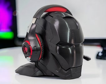 3D Printed Ironman MK II Bust Headphone Stand Marvel Headset Accessory for PlayStation, Xbox, Nintendo Switch, Microphone Statue Figure