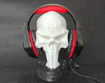 The Punisher 3D Printed Headset Stand / Headphones / Headset Decoration Marvel Headset Accessory Console Statue Figure